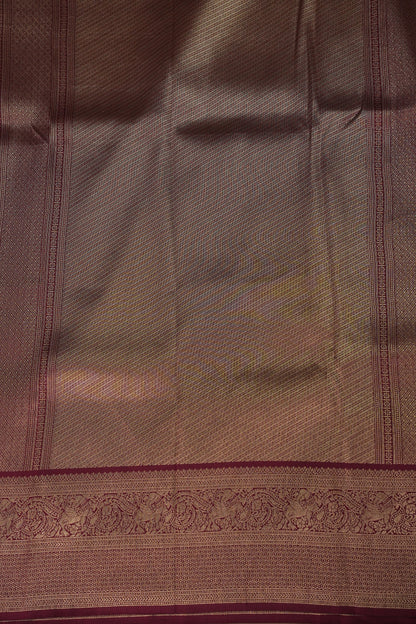 Kanchivaram Semi Silk Saree - Rust with Maroon