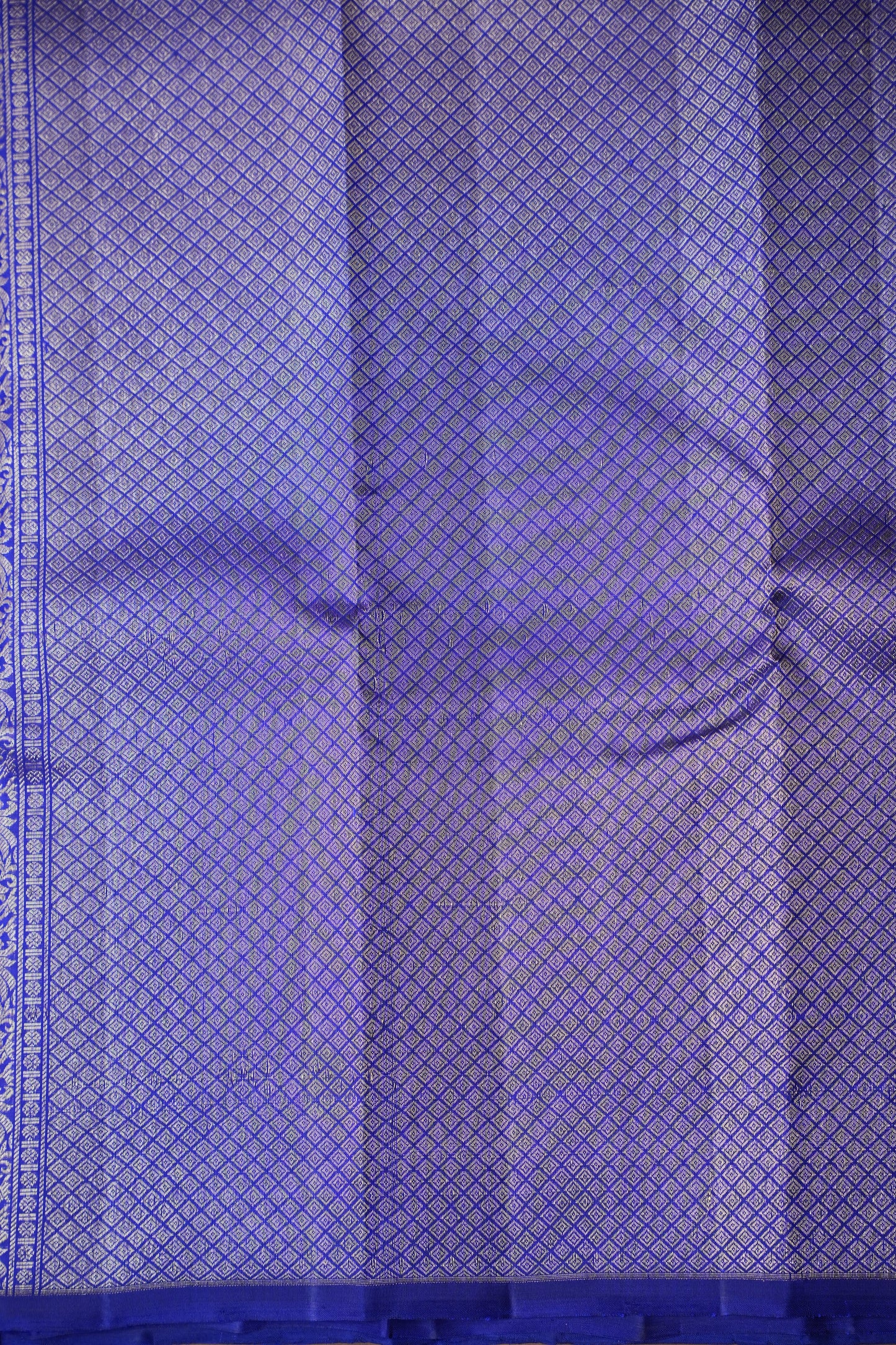 Pure Kanchipuram Silk Saree in Blue and Navy|Silk Mark Ceritified