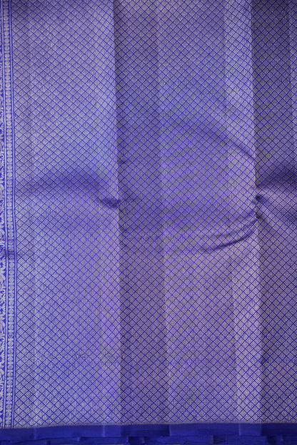 Pure Kanchipuram Silk Saree in Blue and Navy|Silk Mark Ceritified