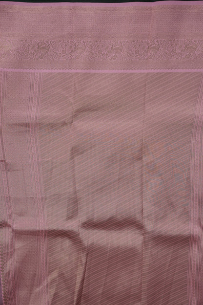 Kanchivaram Semi Silk Saree - Emerald Green with Baby Pink