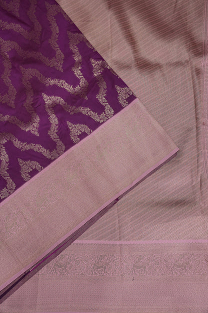 Kanchivaram Semi Silk Saree - Magenta with Baby Pink