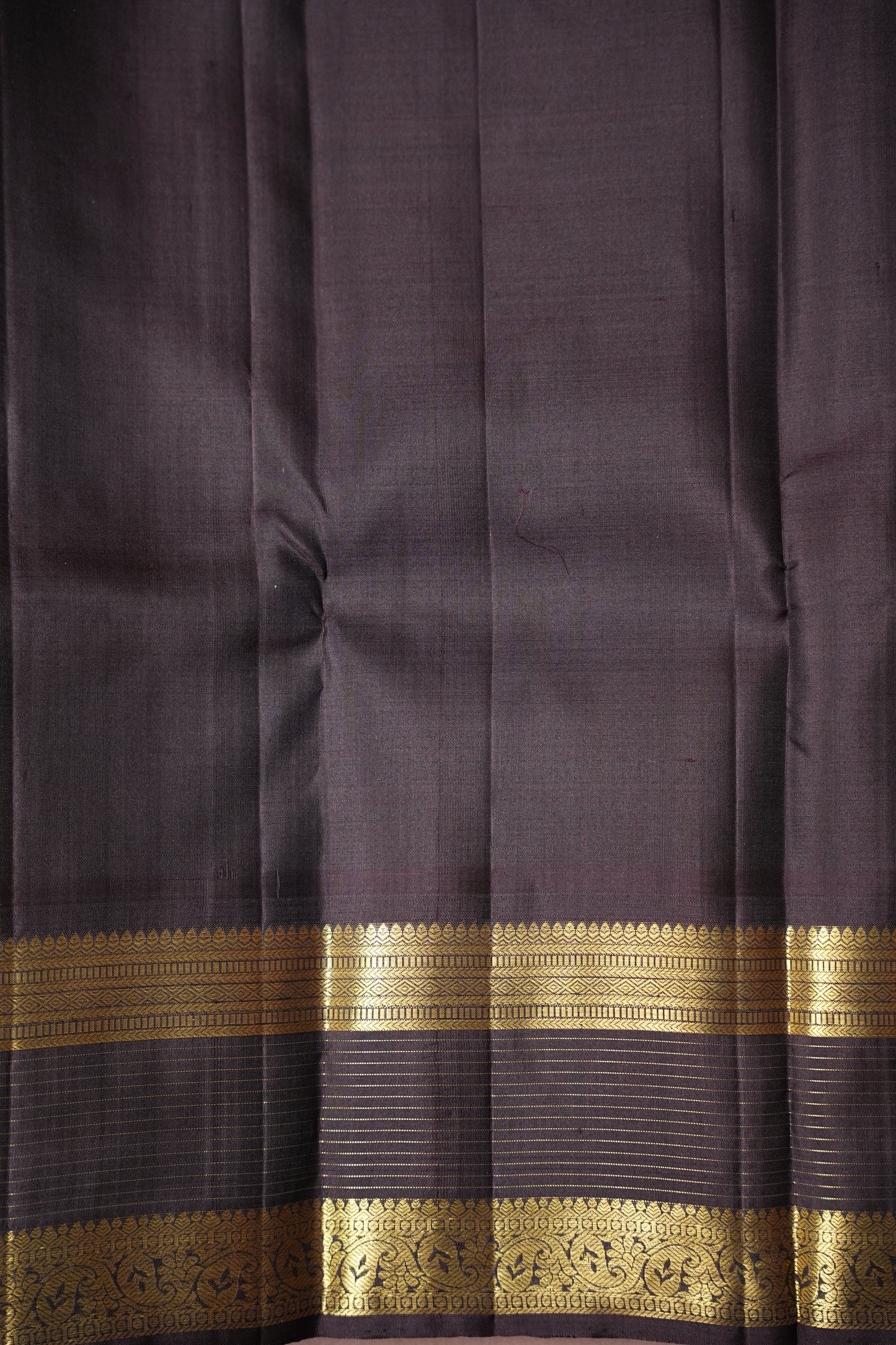 Leaf Green & Coffee Pure Kanchipuram Silk Saree|Silk Mark Certified