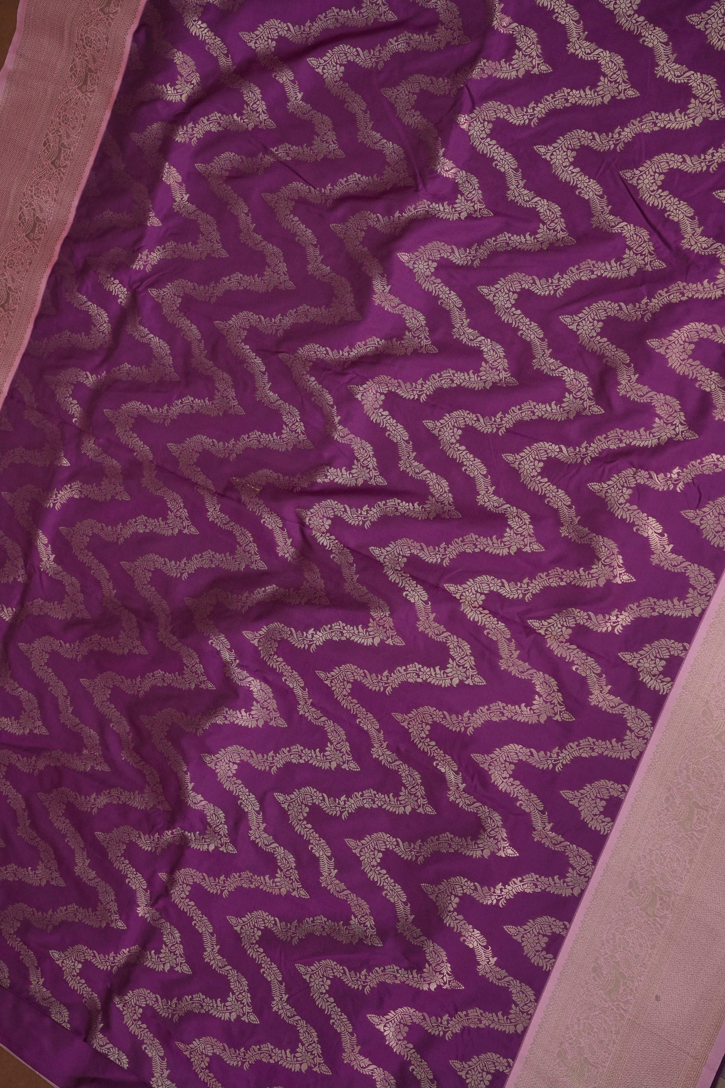 Kanchivaram Semi Silk Saree - Magenta with Baby Pink