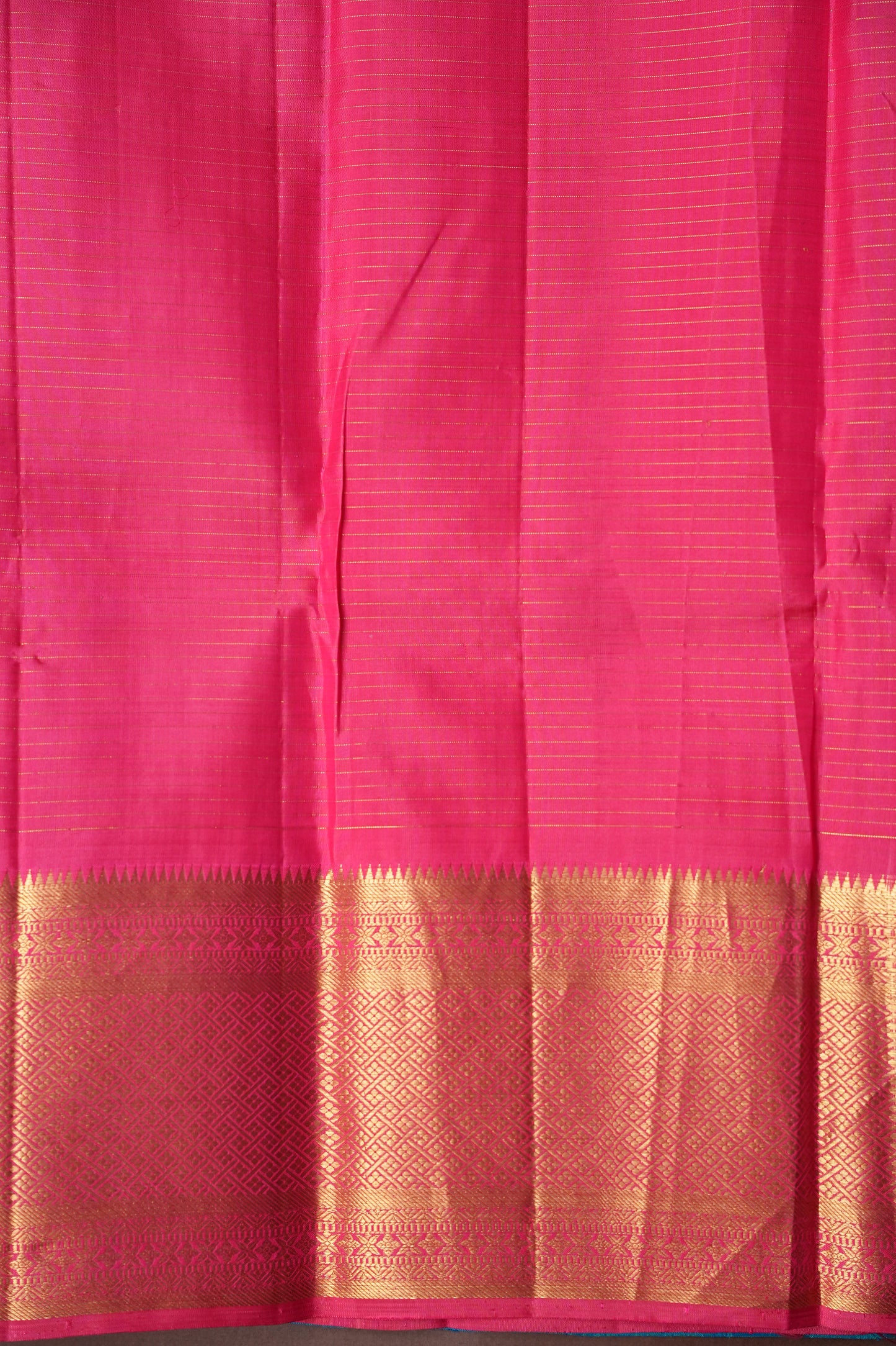 Blue & Pink with Microchecks Pure Kanchipuram Silk Saree|Silk Mark Certified