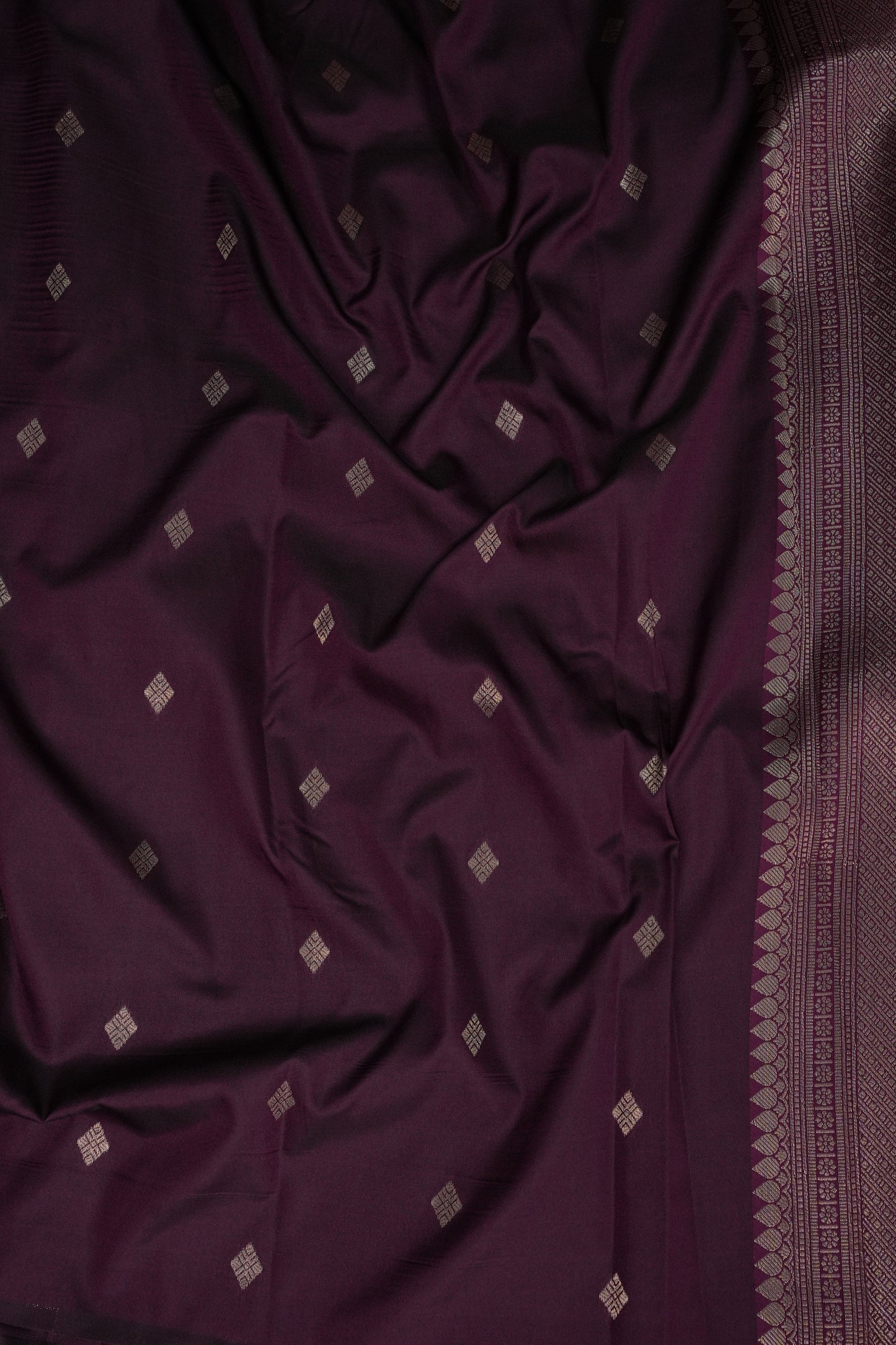 Kanchivaram Semi Silk Saree - Mustard with Wine