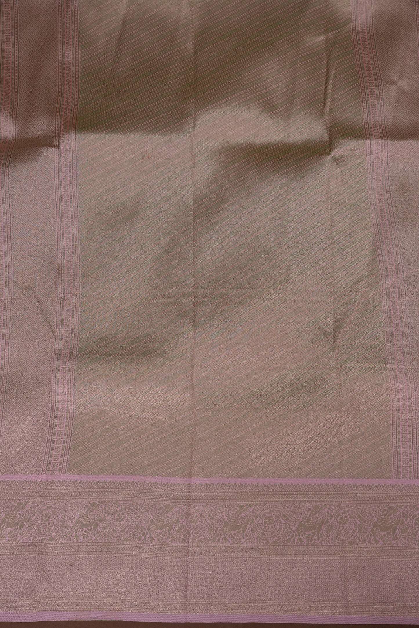 Kanchivaram Semi Silk Saree - Turquoise Green with Baby Pink
