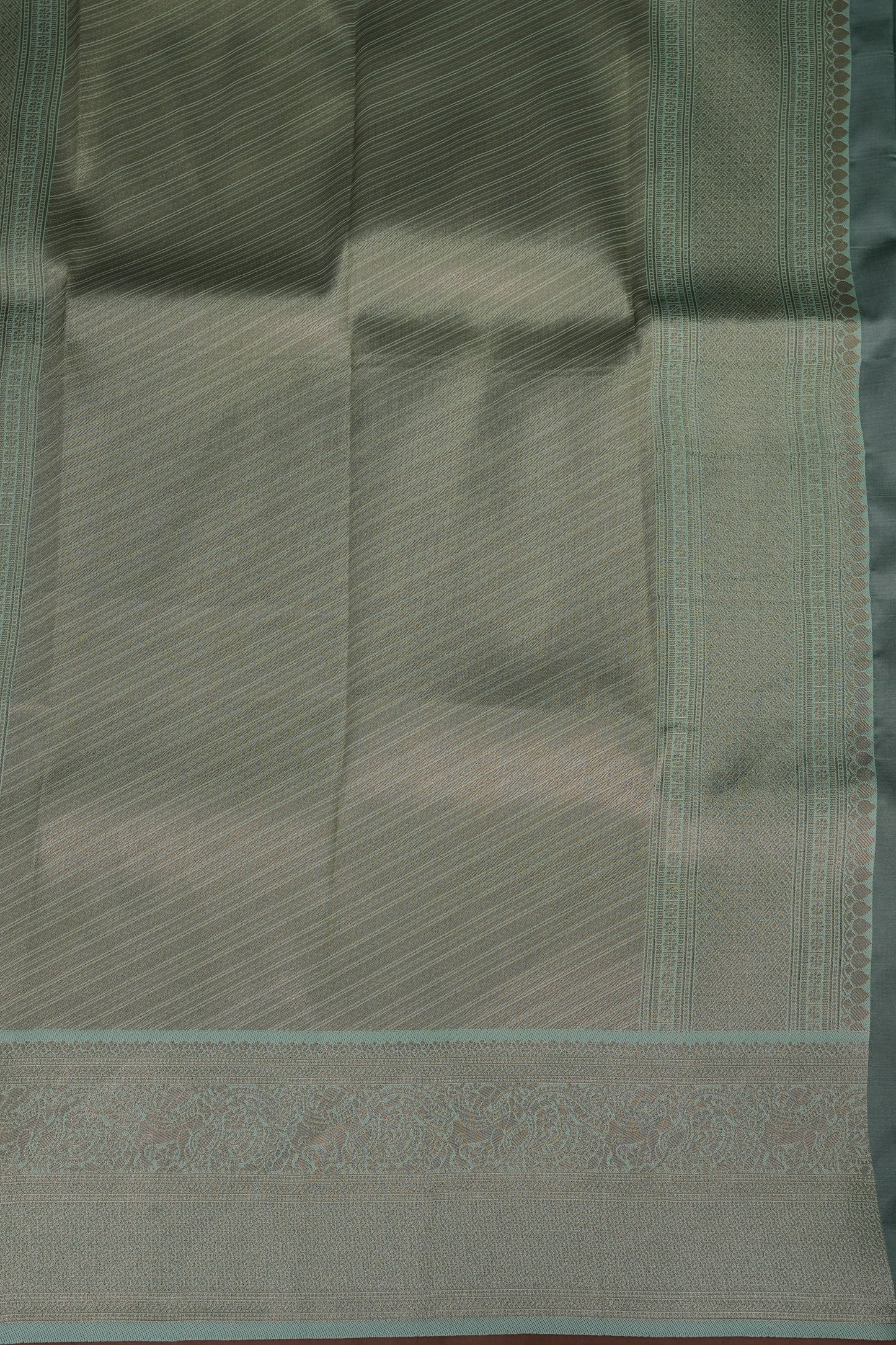 Kanchivaram Semi Silk Saree - Deep Purple with Sea Green