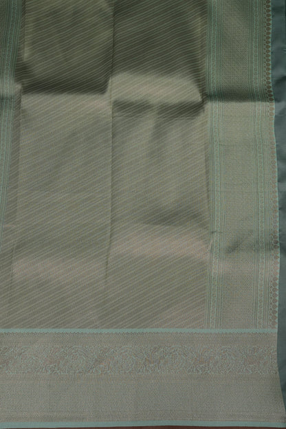 Kanchivaram Semi Silk Saree - Deep Purple with Sea Green