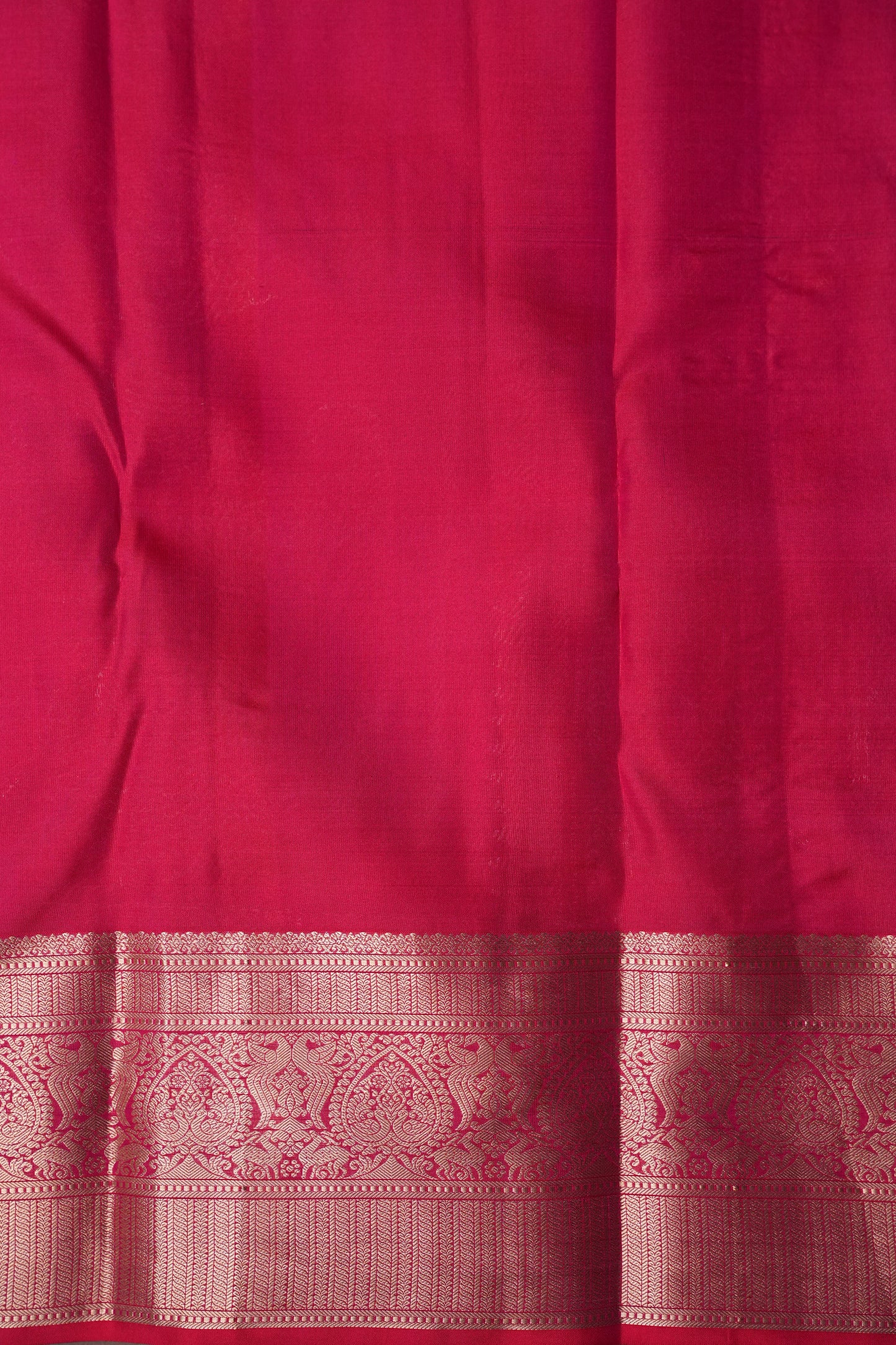 Hot Pink & Soft Gold Zari Pure Kanchipuram Brocade Silk Saree|Silk Mark Certified