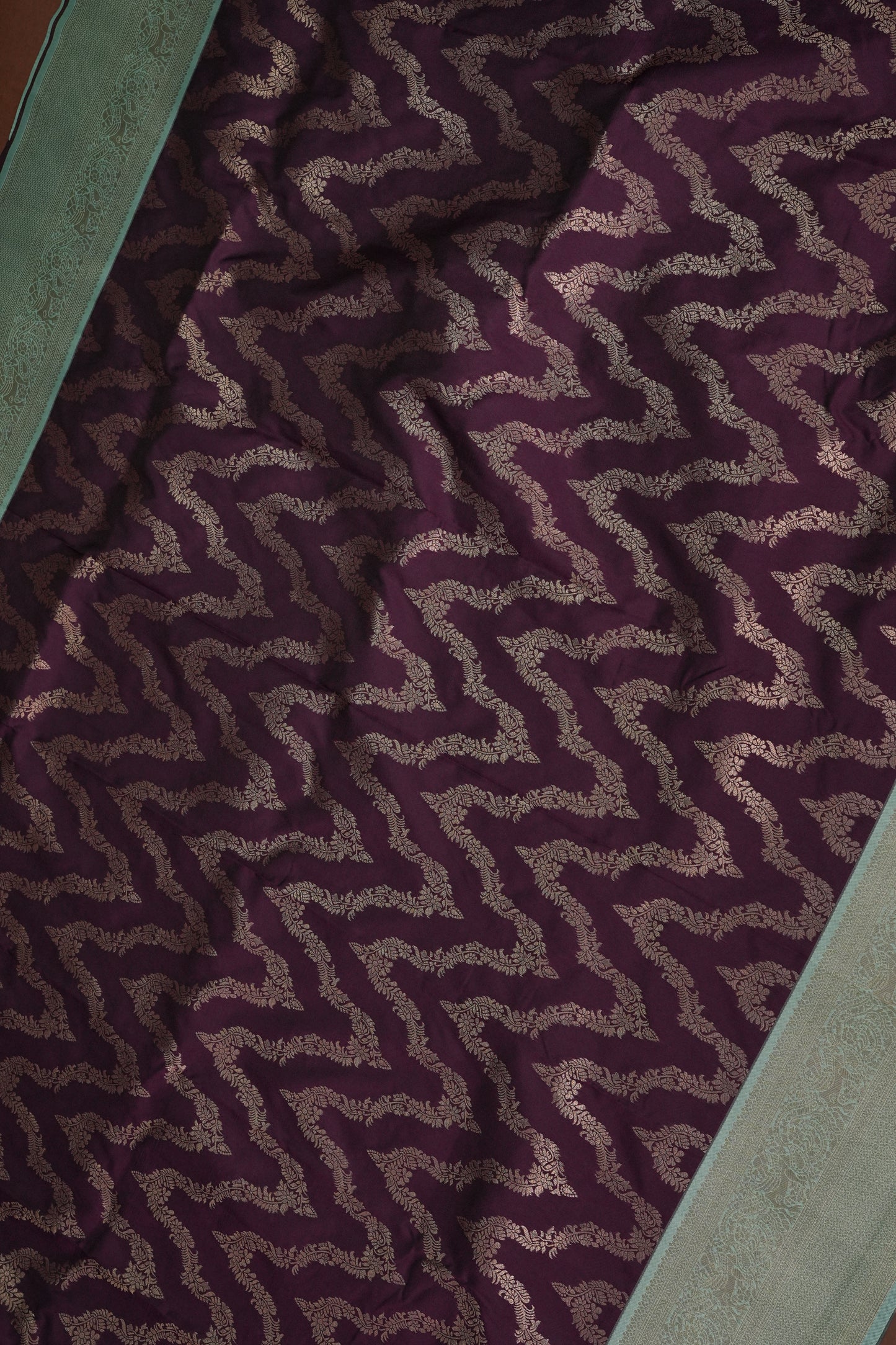 Kanchivaram Semi Silk Saree - Wine with Sea Green