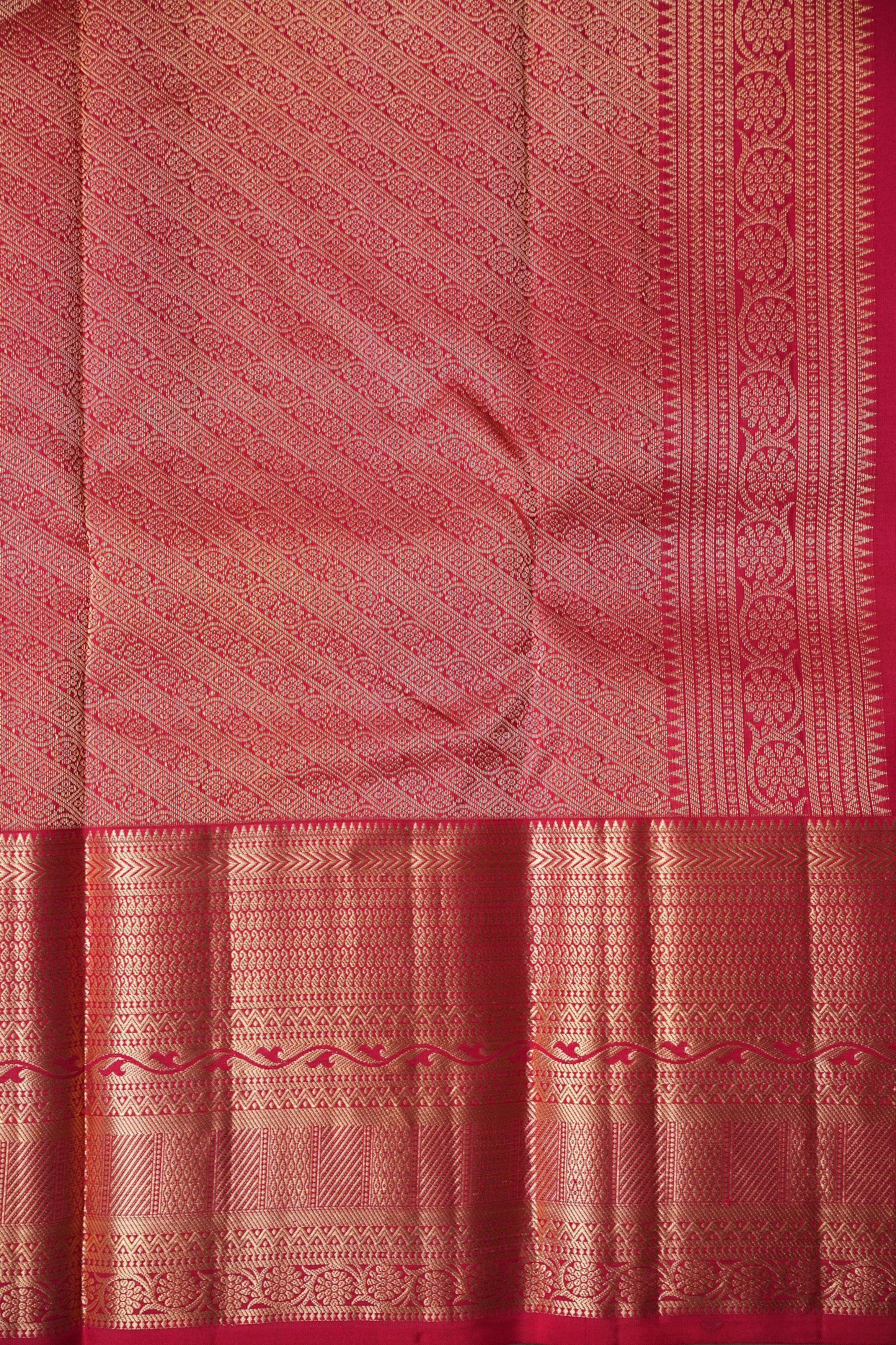 Emerald Green & Orange Pure Kanchipuram Silk Saree|Silk Mark Certified
