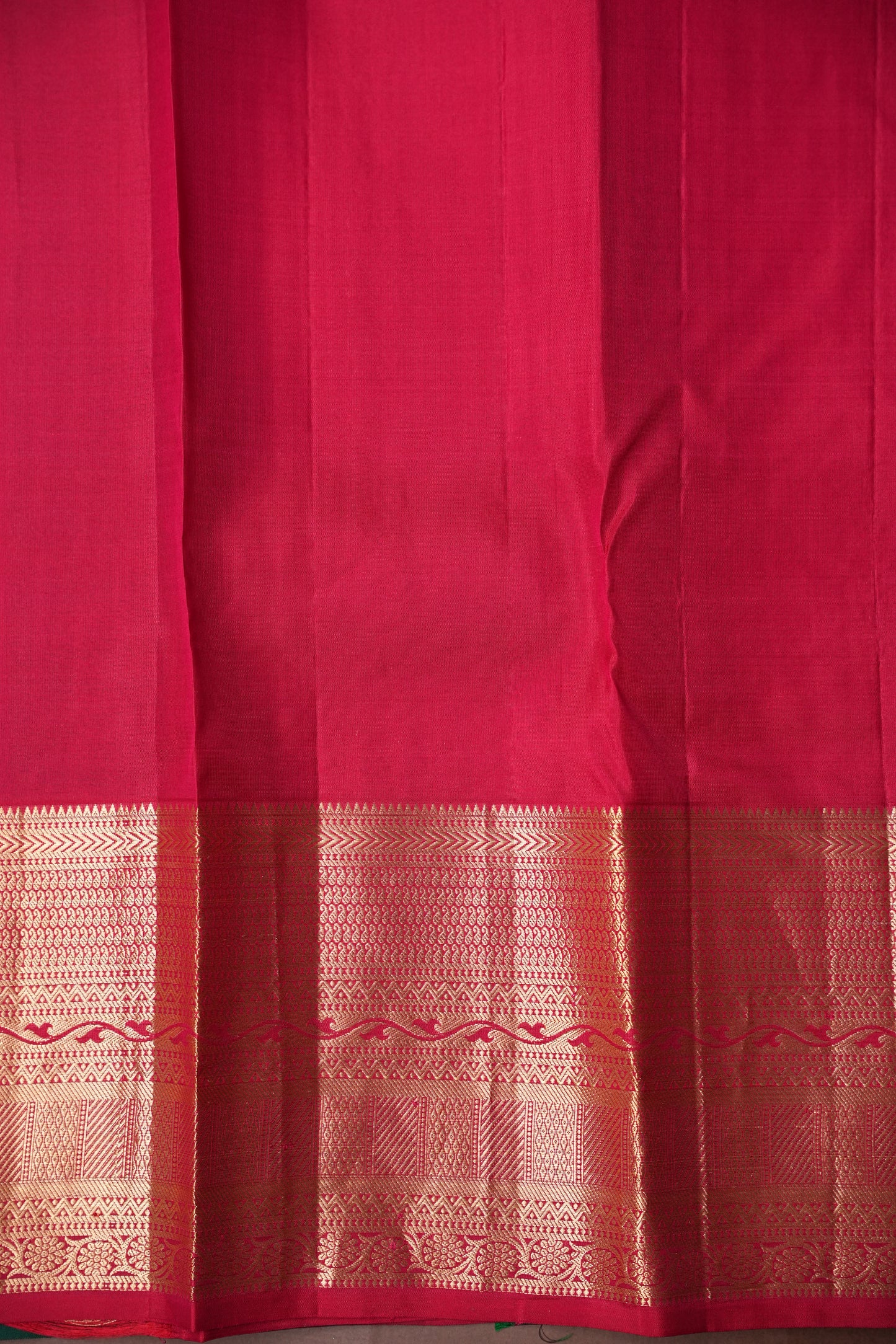 Emerald Green & Orange Pure Kanchipuram Silk Saree|Silk Mark Certified