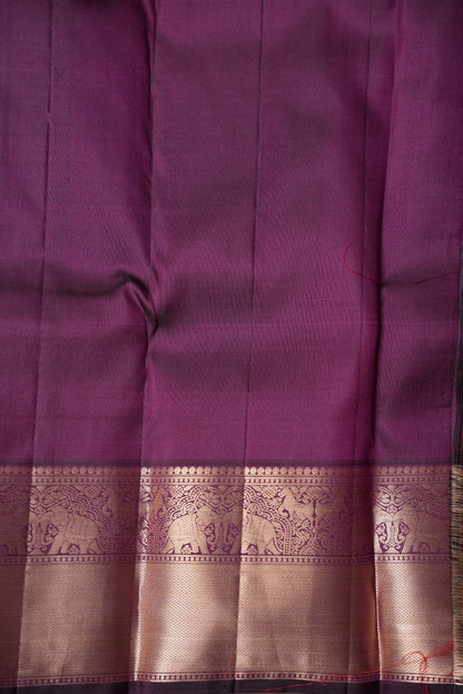 Deep Purple Pure Kanchipuram Brocade Silk Saree|Silk Mark Certified