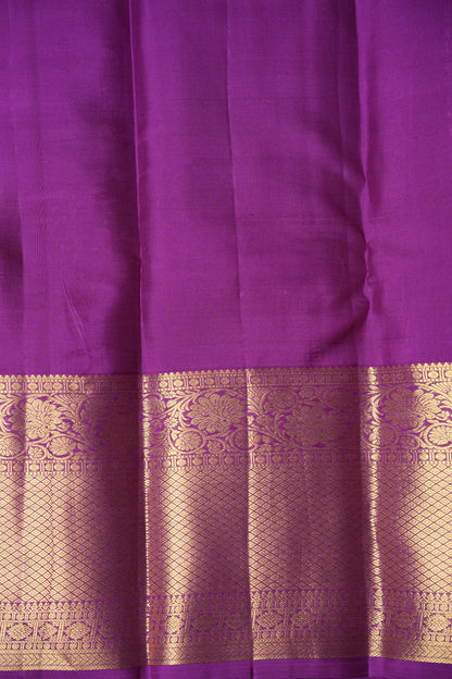 Bright Parrot Green & Purple Pure Kanchipuram Brocade Silk Saree|Silk Mark Certified