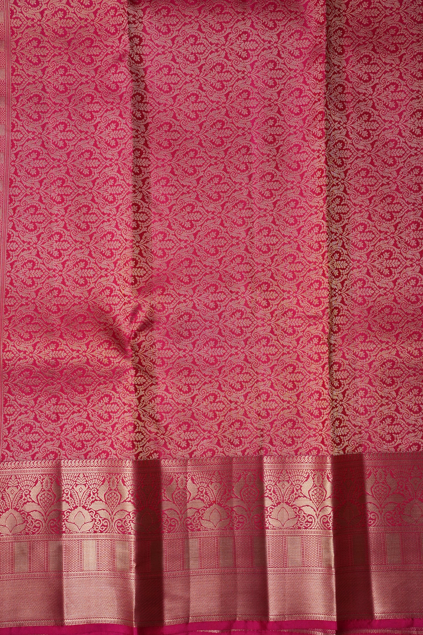 Pink Pure Kanchipuram Brocade Silk Saree|Silk Mark Certified