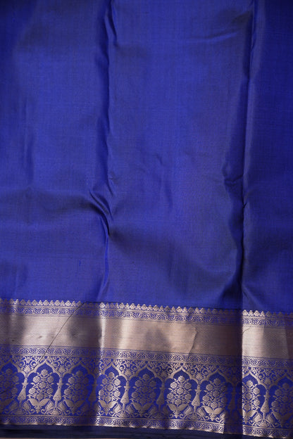 Royal Blue Pure Kanchipuram Brocade Silk Saree|Silk Mark Certified