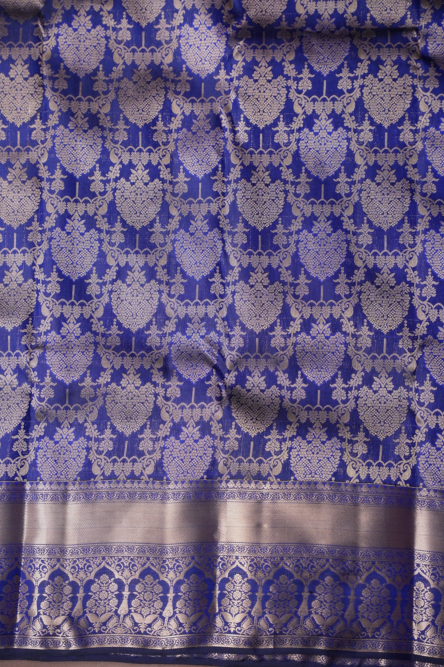 Royal Blue Pure Kanchipuram Brocade Silk Saree|Silk Mark Certified