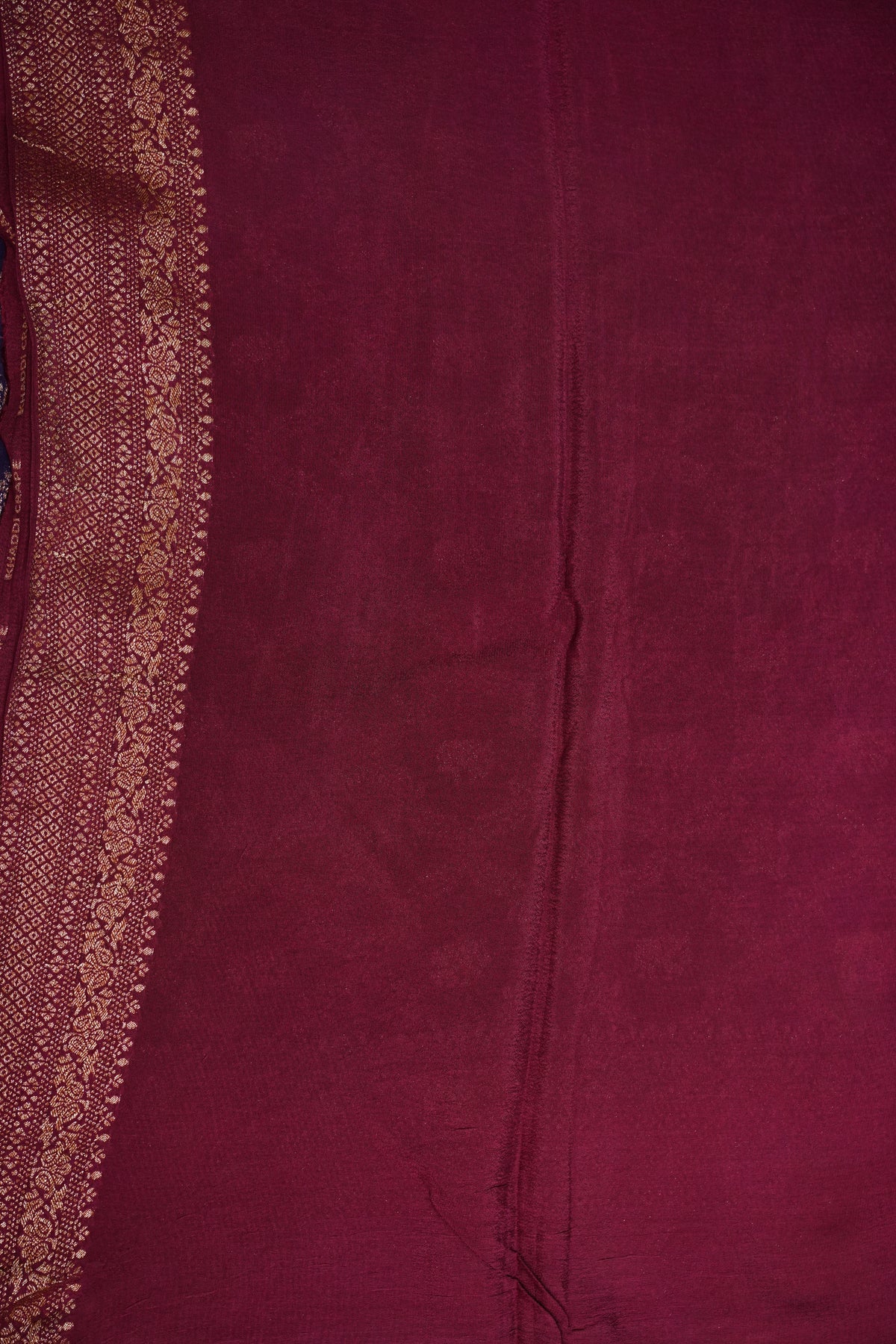 Banarasi Tussar Georgette Saree with Geometric Jaal Weave – Royal Purple & Pink