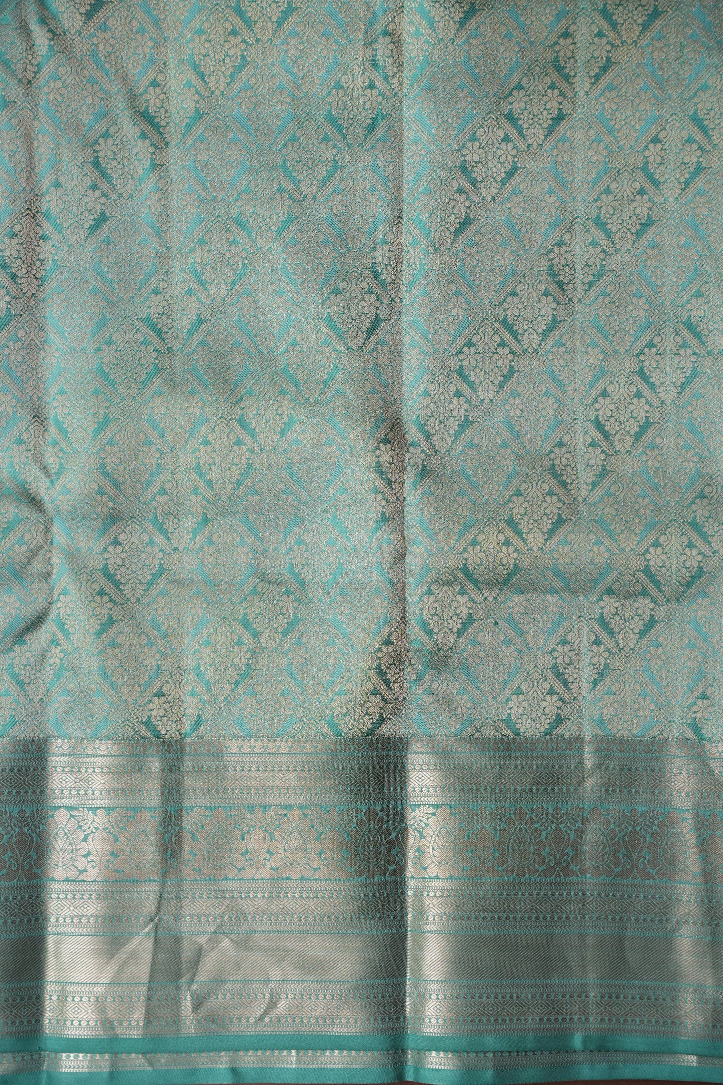 Aqua Green Pure Kanchipuram Silk Saree|Silk Mark Certified