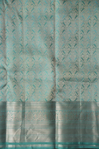 Aqua Green Pure Kanchipuram Silk Saree|Silk Mark Certified