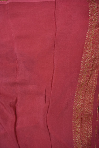Banarasi Tussar Georgette Saree with Geometric Jaal Weave – Black & Pink