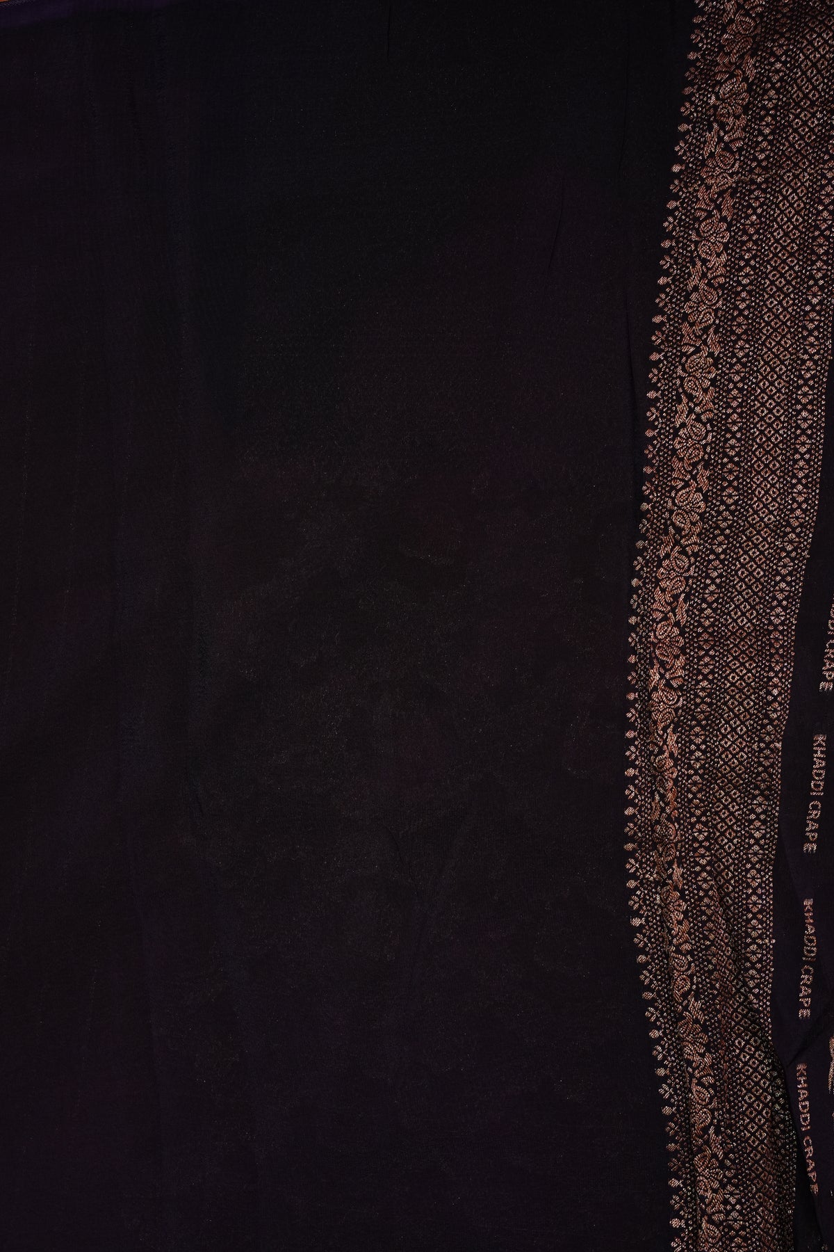 Banarasi Tussar Georgette Saree with Geometric Jaal Weave – Rust & Aubergine Purple