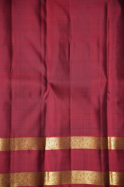 Deep Purple & Maroon Pure Kanchipuram Silk Saree|Silk Mark Certified