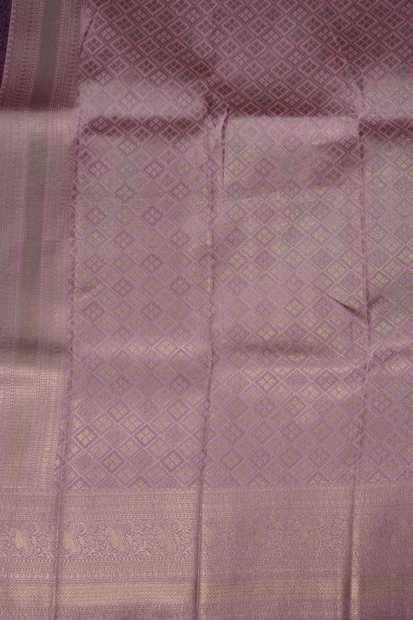 Kanchivaram Semi Silk Saree - Wine with Baby Pink