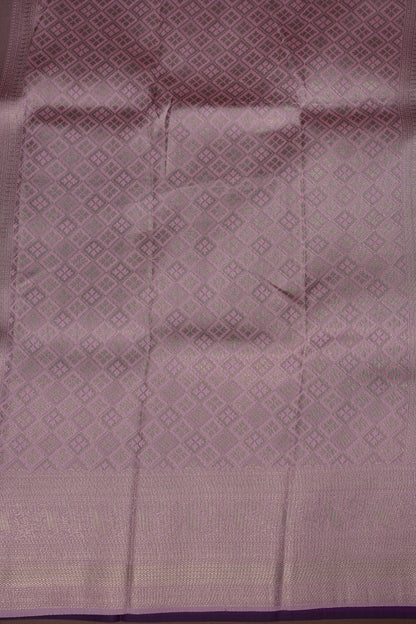 Kanchivaram Semi Silk Saree - Wine with Baby Pink