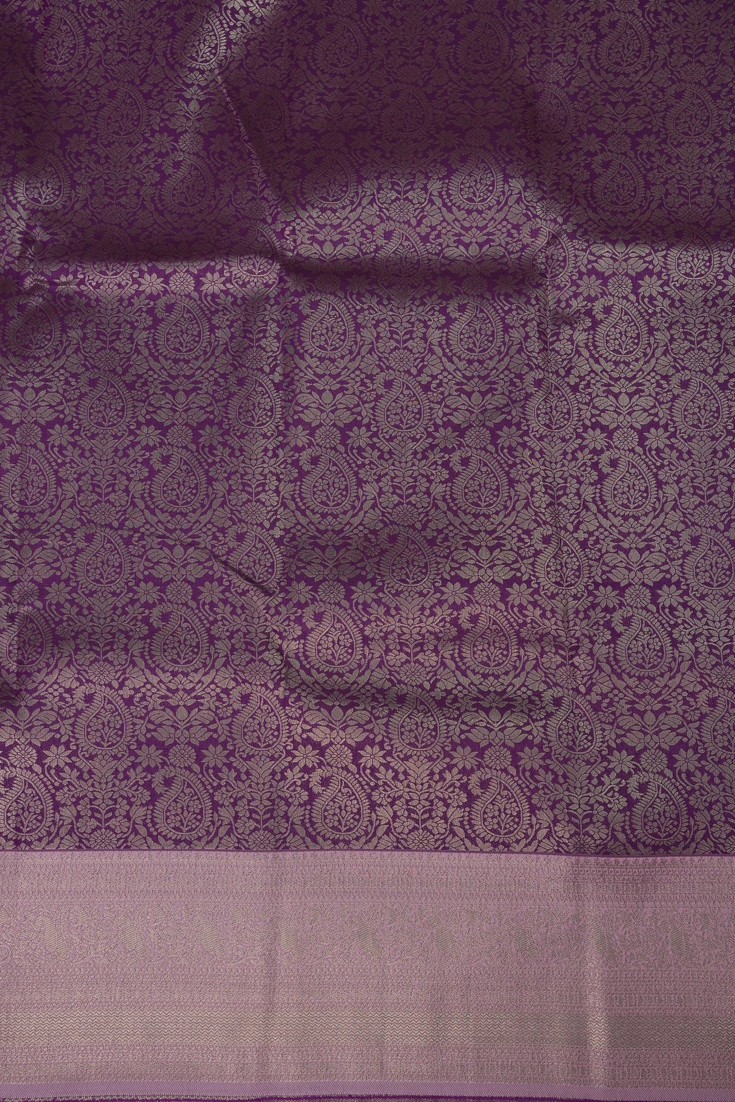 Kanchivaram Semi Silk Saree - Wine with Baby Pink