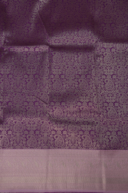 Kanchivaram Semi Silk Saree - Wine with Baby Pink