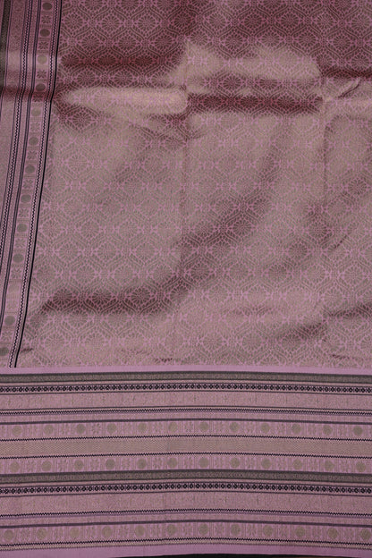 Black Semi Silk Saree with Pink Vintage Zari Border
