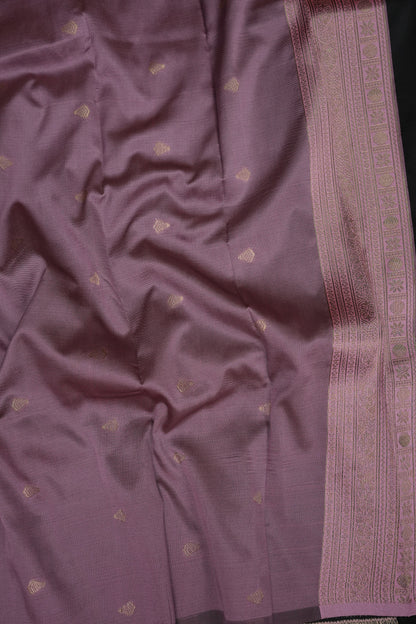 Black Semi Silk Saree with Pink Vintage Zari Border