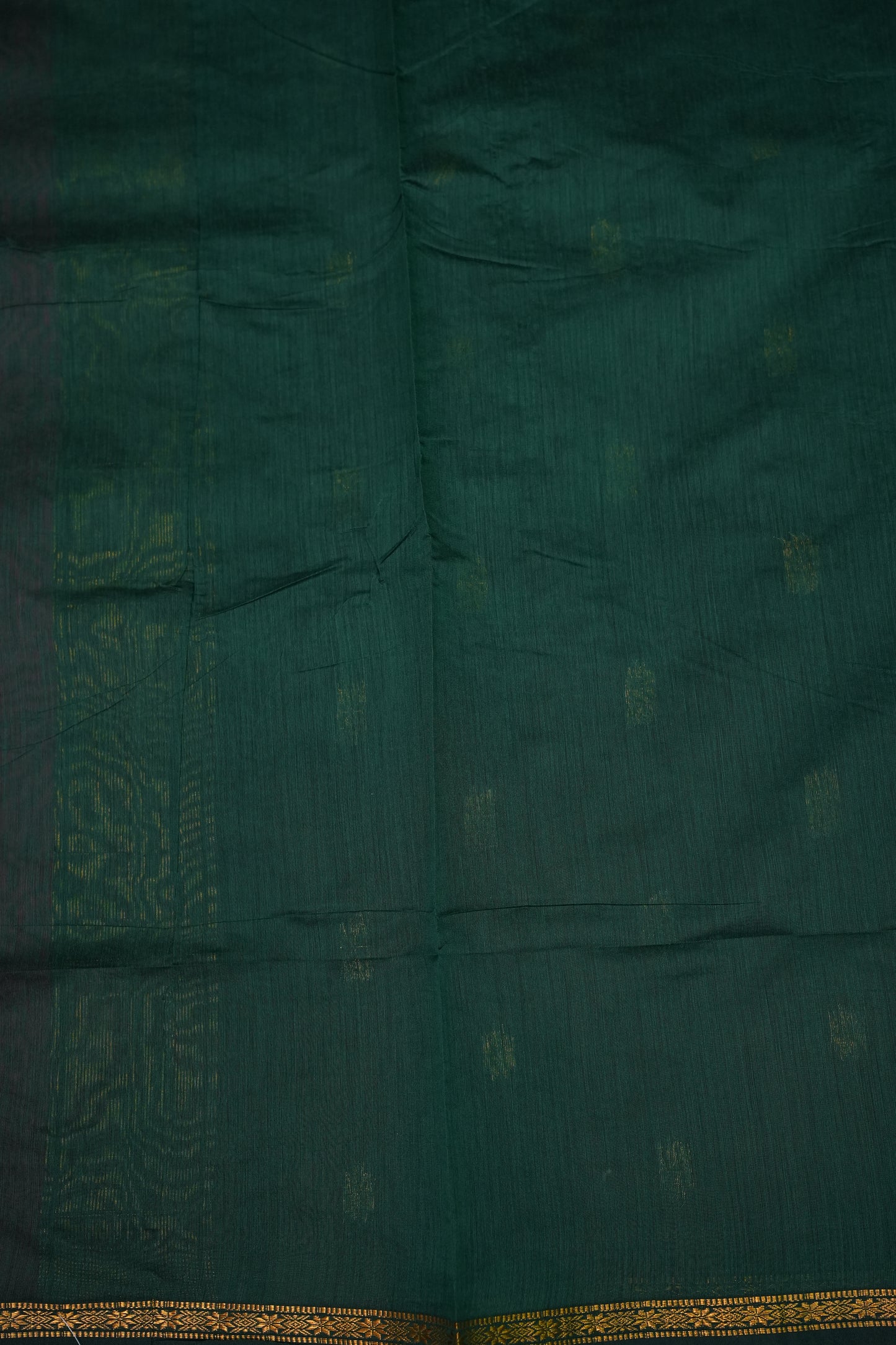 Maheshwari Silk Cotton Saree | Emerald Green With Pink