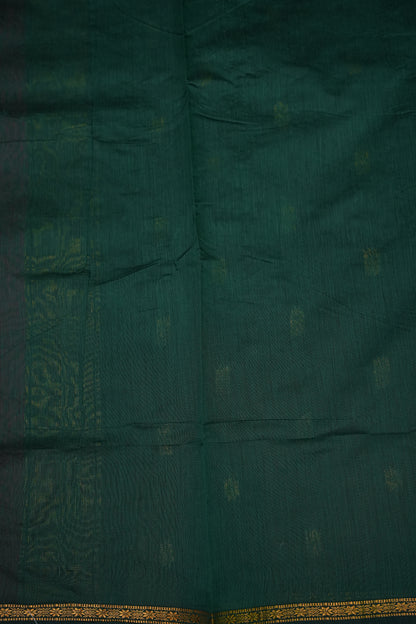 Maheshwari Silk Cotton Saree | Emerald Green With Pink