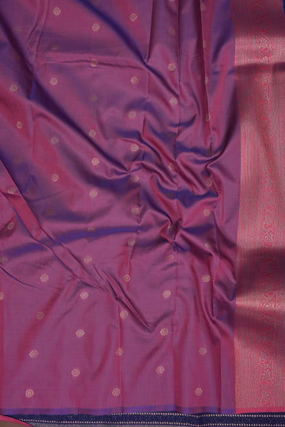 Royal Blue Semi Silk Saree with Pink Zari Border