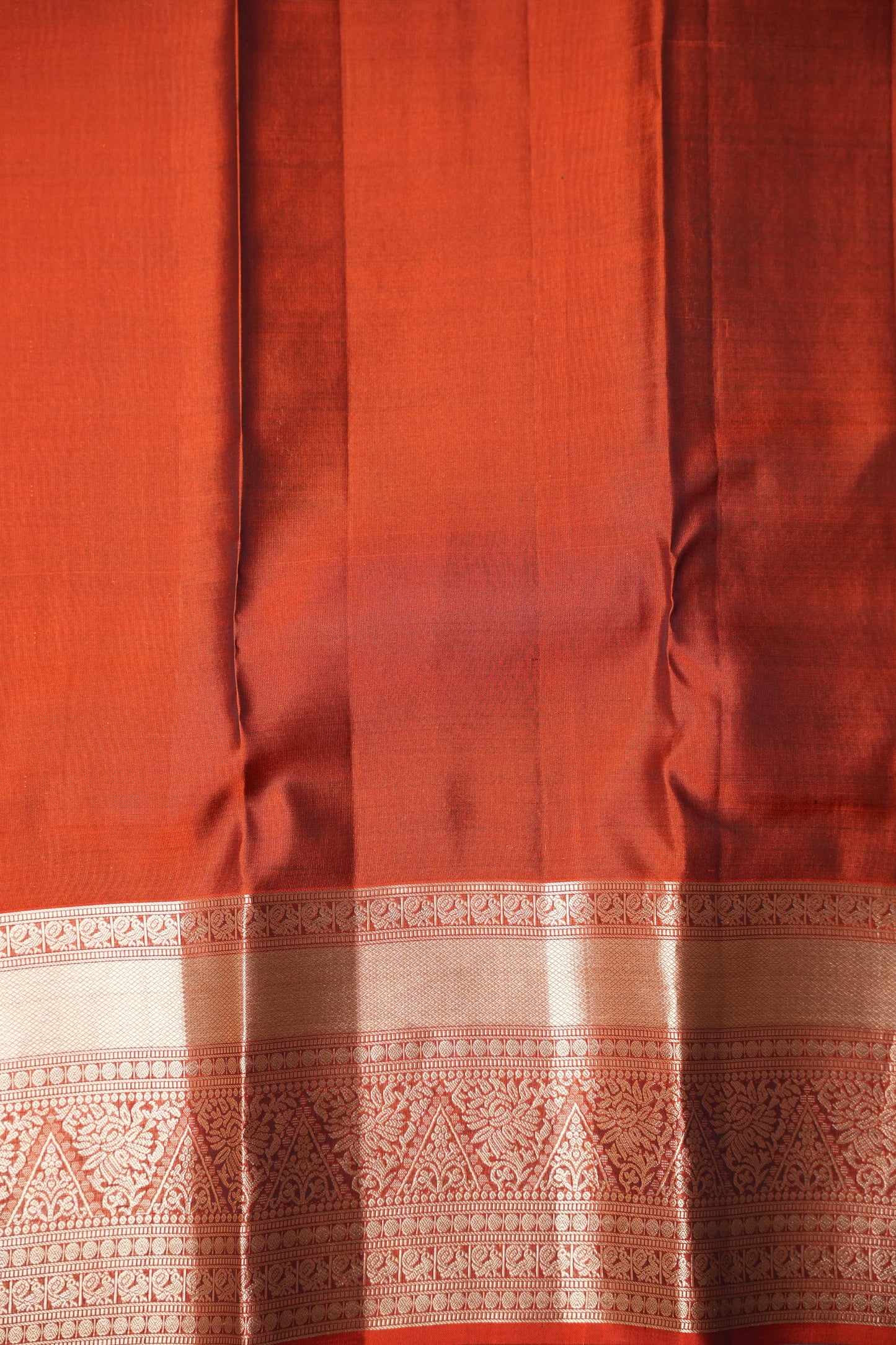 Oliver Green & Rust Pure Soft Silk Saree|Silk Mark Certified