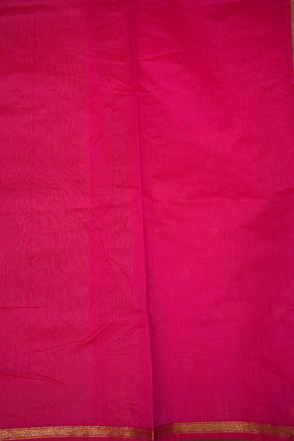 Maheshwari Silk Cotton Saree | Peach With Pink