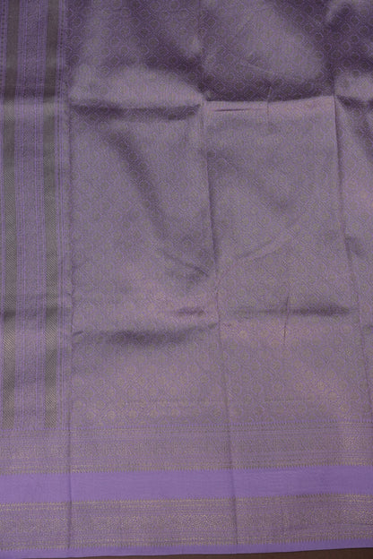 Rust Semi Silk Saree with Lavender Zari Border