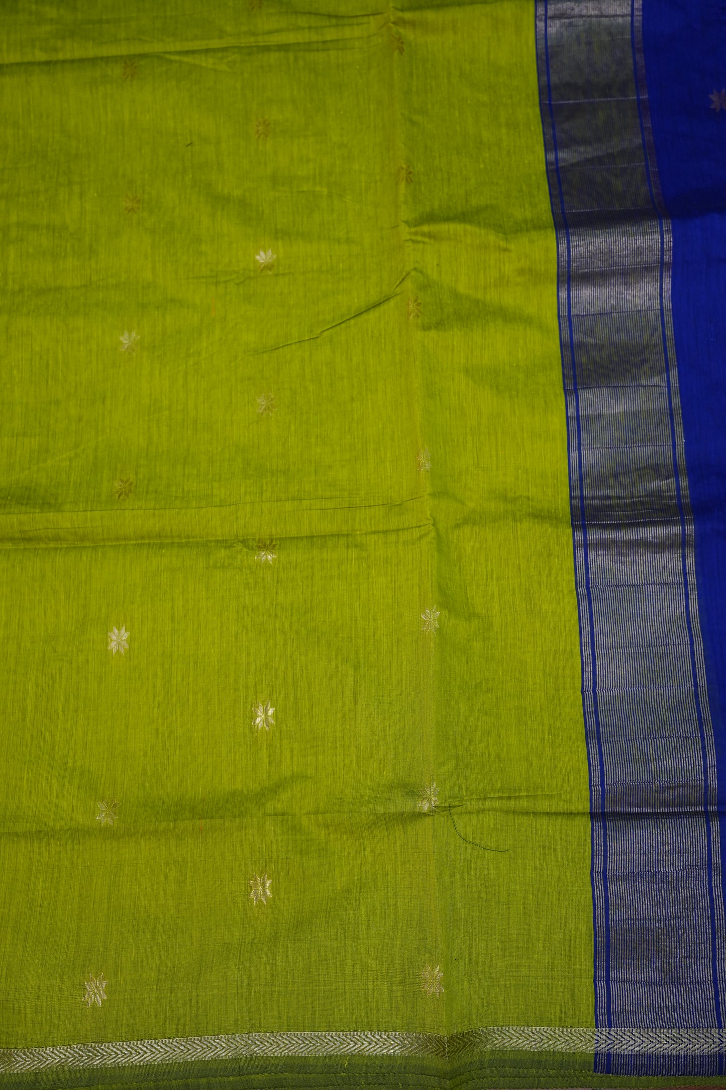 Maheshwari Silk Cotton Saree | Mustard With Red