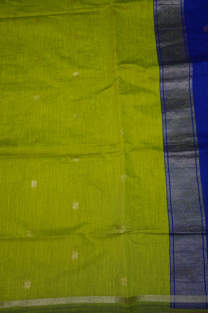 Maheshwari Silk Cotton Saree | Mustard With Red
