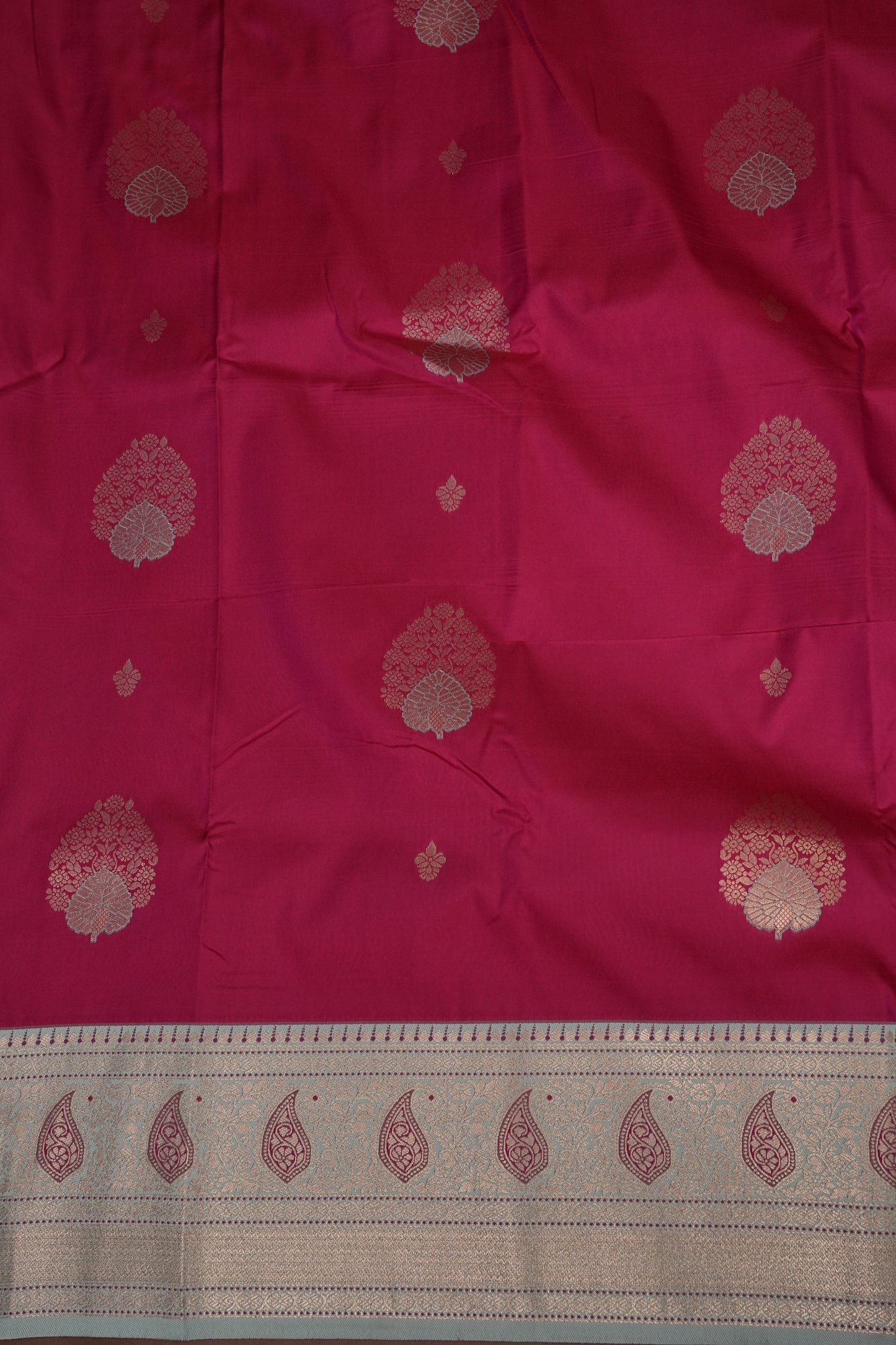 Pink Semi Silk Saree with Ice Blue Zari Border