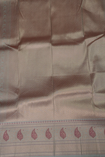 Pink Semi Silk Saree with Ice Blue Zari Border