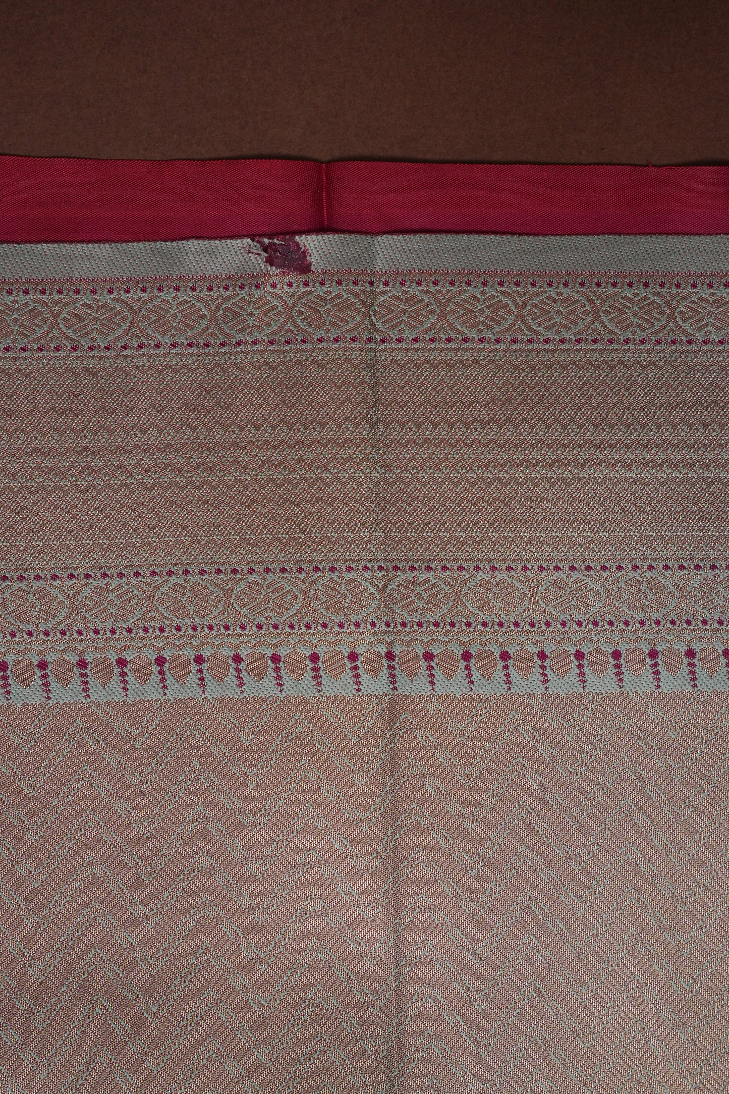 Pink Semi Silk Saree with Ice Blue Zari Border