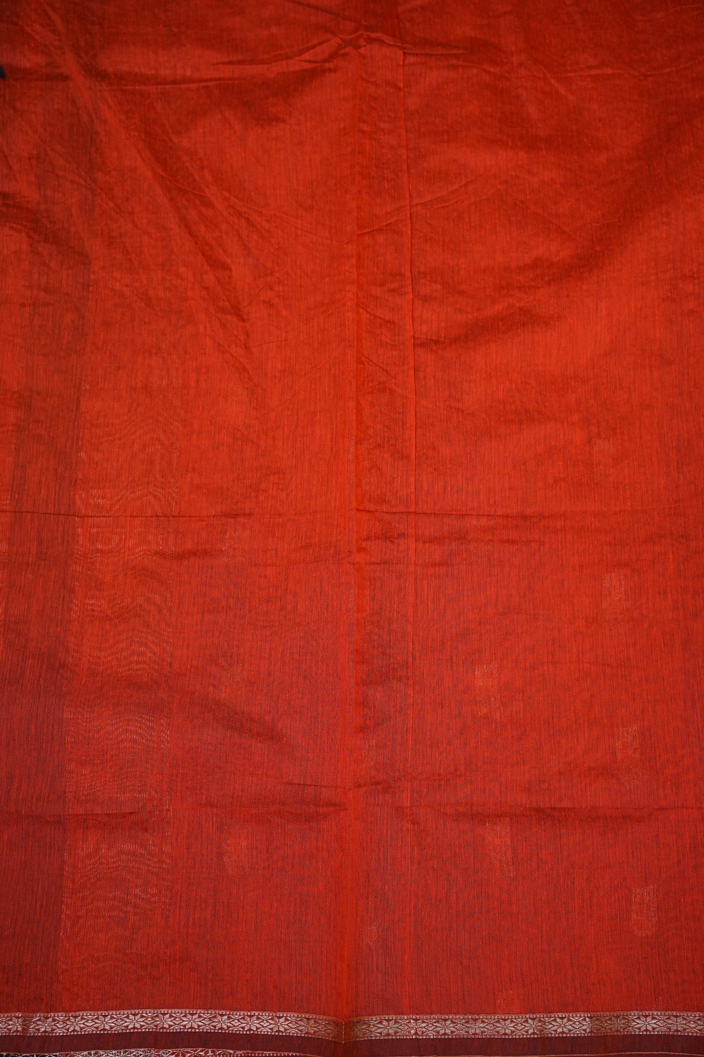 Maheshwari Silk Cotton Saree | Black With Orange
