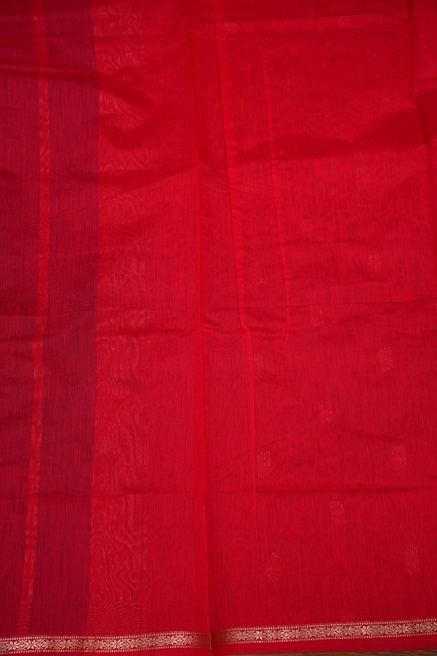 Maheshwari Silk Cotton Saree | Red with Purple