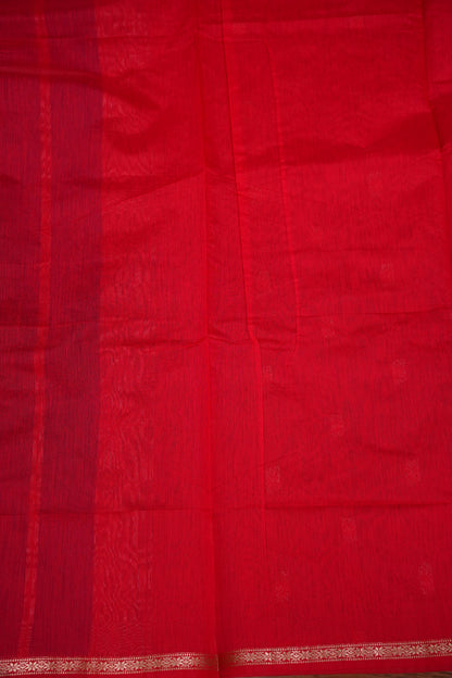 Maheshwari Silk Cotton Saree | Red with Purple