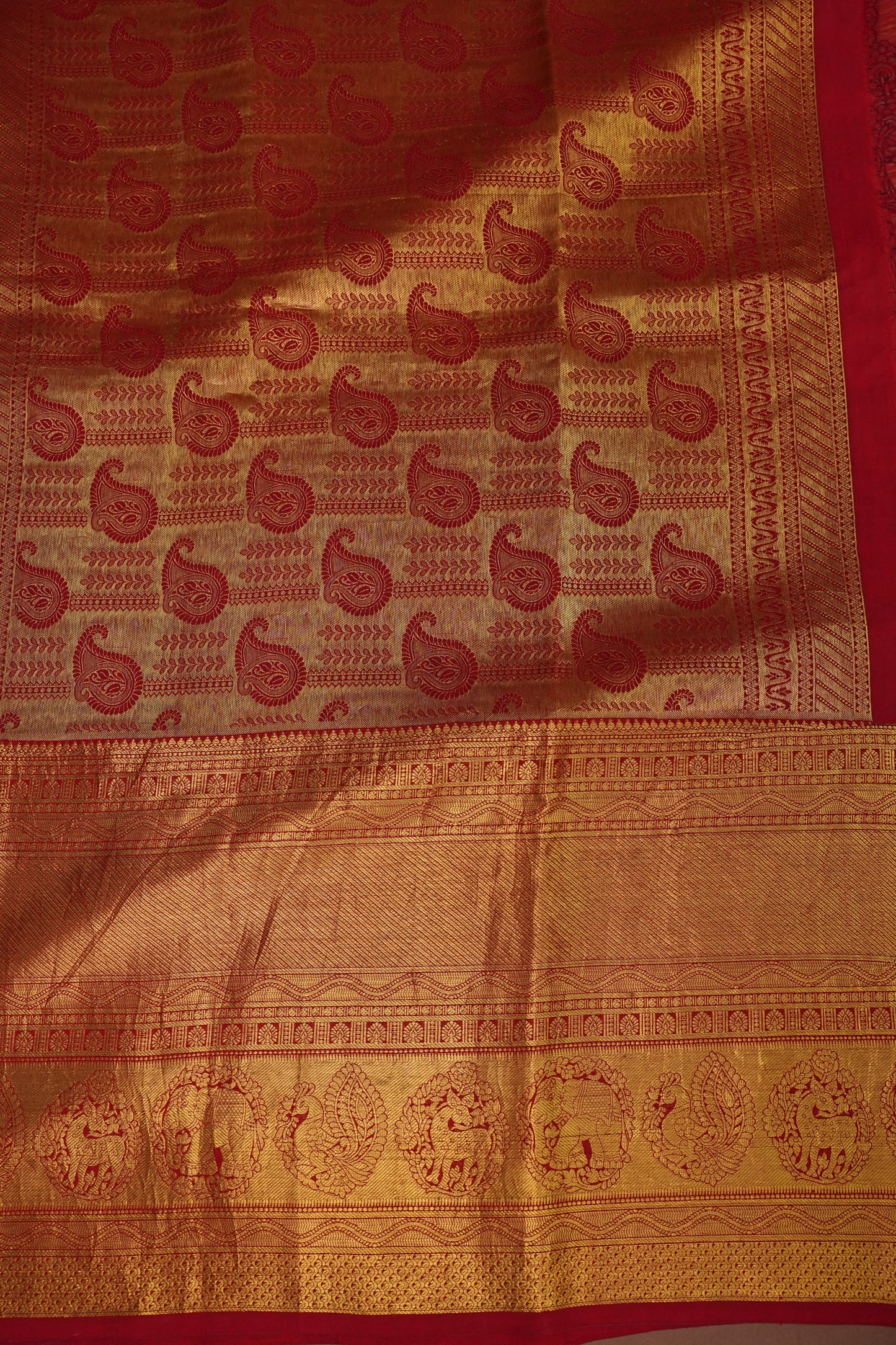 Handpainted Pen Kalamkari Pure Kanchipuram Silk Saree|Silk Mark Certified