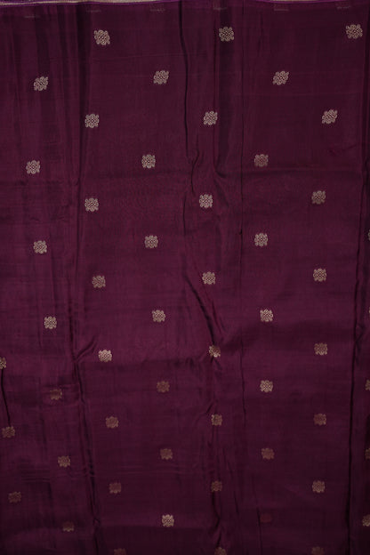 Munga Crepe Silk Saree – Pastel Multicolour Checks with Plum Purple Zari Pallu