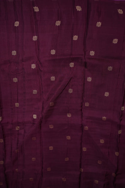 Munga Crepe Silk Saree – Multicolour Checks with Plum Purple Zari Pallu